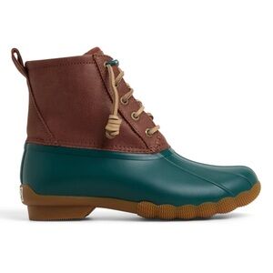 SPERRY Green rubber Brown leather Waterproof duck boots size 7